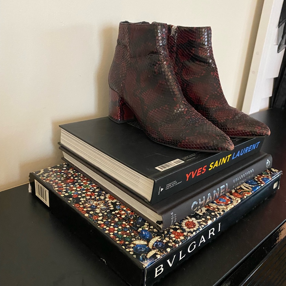 Maroon Snakeskin Boots - Picture 2 of 8